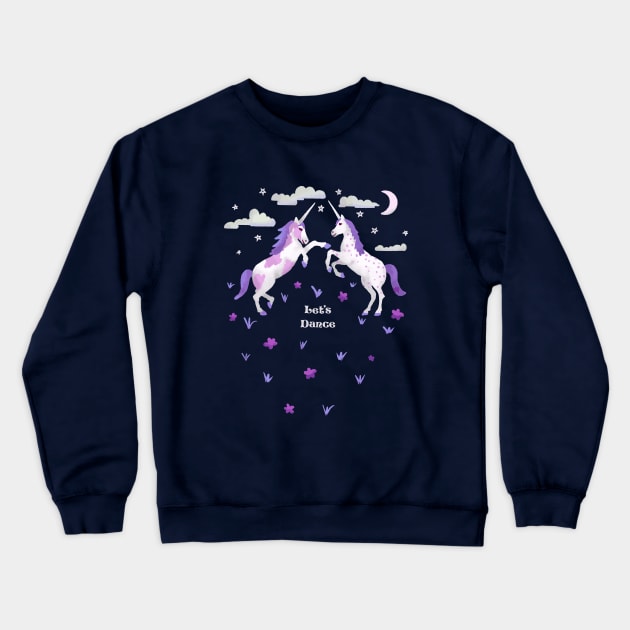 Let's Dance Unicorns Crewneck Sweatshirt by Annelie